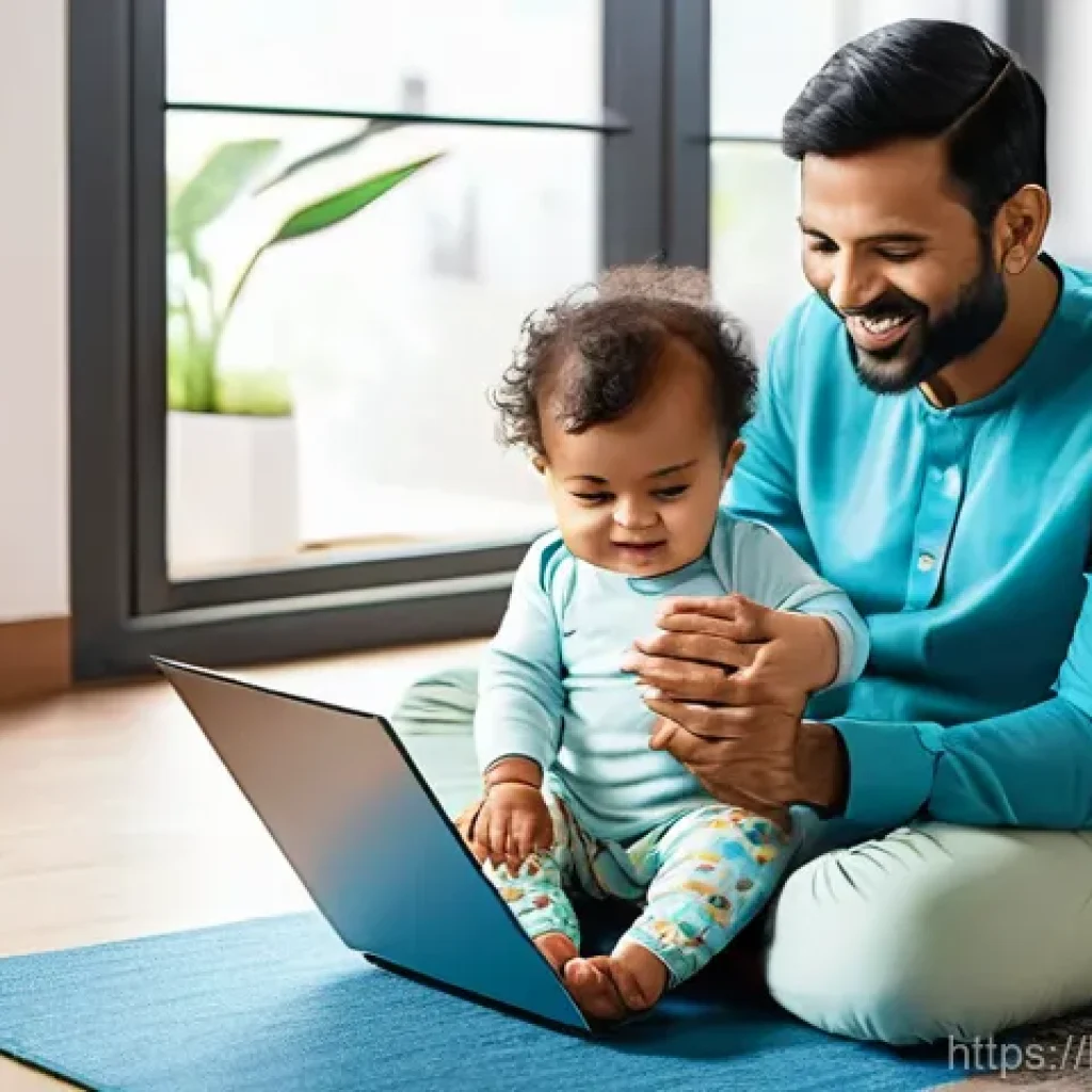 공공정책 업무와 IT 기술 활용 - **Prompt 1: Empowered Family Accessing Digital Government Services at Home**
"A diverse Indian f...