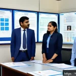 공공정책 관련 자격증 종류 - A professional Indian government office setting with diverse officials in formal attire, focused on ...