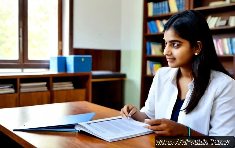 Home 17 공공정책 대학원 추천 - Photorealistic university advising scene in India, a confident young Indian woman and an experienced...